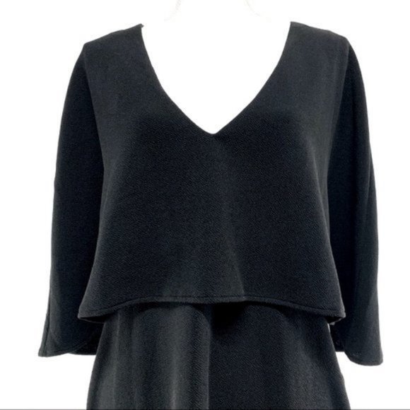 MADDY … K / Black Dress with Built in Capelet / Large - Picture 2 of 9